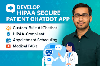 develop hippa ai secure patient chatbot app, ai healthcare chatbot solution