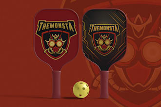 create pickleball paddle rackets mockups
