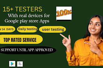 provide real 12 testers for google play console  testing