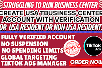 usa tiktok business center ads agency tiktok ads manager for non US residents