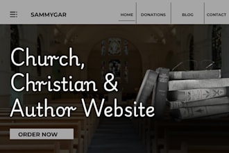 design a christian, author, church website with ministry and donation features