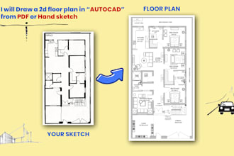 redraw 2d floor plan with furniture layout for real estate