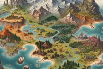 cartoon fantasy map illustration doodle hand drawn  whiteboard animation video