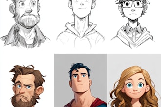 draw superhero comic characters or cartoon