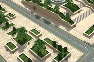 do 3d cgi mini park outdoor, funfair, carnival, fair park, and resort design