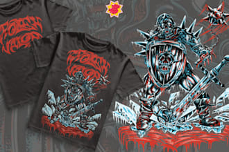 create a high quality cool tshirt artworks for band or anime