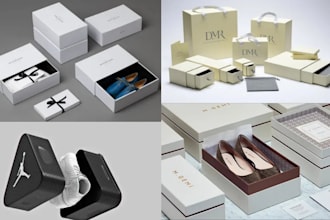 do product packaging box design, label design pouch and amazon packaging design