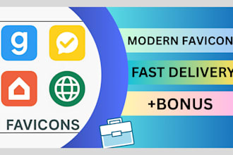 design a modern favicon for your website with bonus