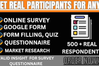 fill any online survey forms questionnaire to reach 500 real respondents
