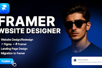 design a framer website, landing page or figma to framer