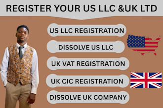register your US llc, UK ltd company with complete legal documentation