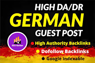build SEO dofollow german guest post backlinks on high da de site