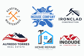 design luxury real estate, construction, roofing, plumbing, company logo, flyer