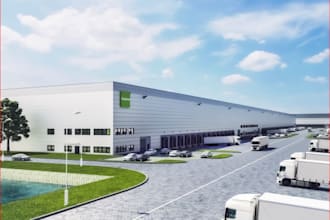 redesign 3d warehouse complex, factory industry,exterior visualization,landscape