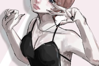 draw a soft anime style of any age and gender