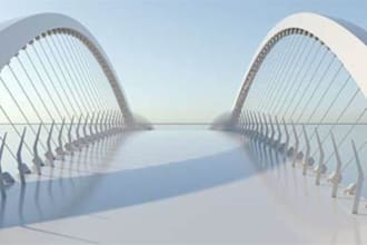 create advanced 3d infrastructure designs, including bridges and water systems