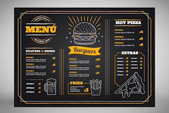 design engaging digital menu, screen menu, menu board, animated restaurant menu