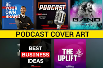 design eye catching podcast cover art for spotify, apple, and youtube