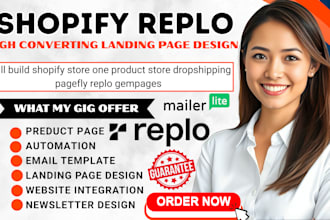 build shopify store one product store dropshipping pagefly replo gempages
