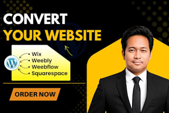convert wix to wordpress, figma or webflow to wp, elementor support