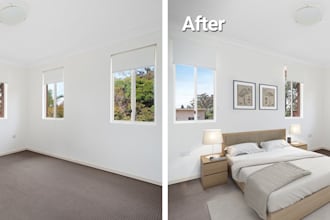 transform your empty rooms into modern furniture with realistic virtual staging