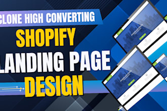clone design high converting shopify landing page using gempages, pagefly, replo