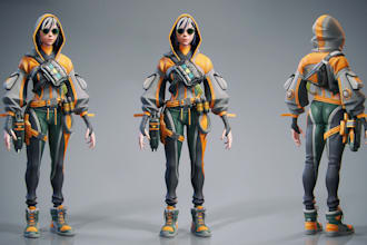 create 3d fortnite character, rig3d for ue5, nsfw model, game asset, 4k texture