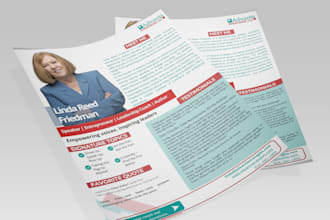 design flyer, poster, speaker one sheet, one sheet in 12hrs