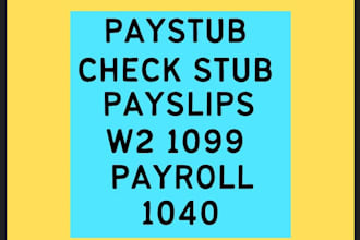 create adp paystub, check stubs, pay stubs, w2, 1099, and 1040 quickly