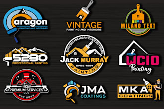 make a creative home repair, remodeling, painting logo