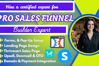 build clickfunnel sales funnel, mailerlite funnel, thrivecart sales page