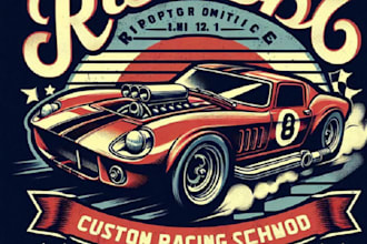 design high quality racing car t shirt logo