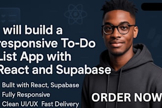 create a fully responsive to do list app using react with firebase or supabase