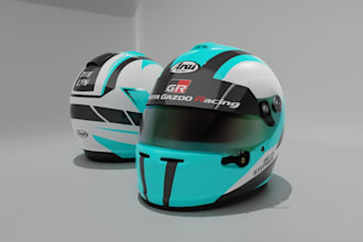 do custom livery for 3d helmet in assetto corsa, iracing, rf2 or any racing game