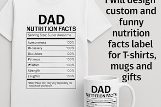 design funny or custom nutrition facts label design