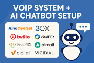 setup ringcentral 3cx twilio vitalpbx freepbx aircall voip vicidial ai chatbot