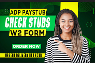 create w2 adp check stubs and adp pay stubs for apt etc