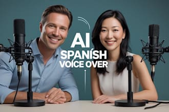 create realistic male and female ai voiceovers in spanish