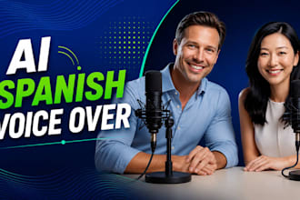 create realistic male and female ai voiceovers in spanish