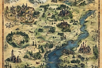 draw fantasy map, site plan, neighborhood and fantasy map