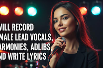 record female lead vocals, harmonies, adlibs, and write lyrics