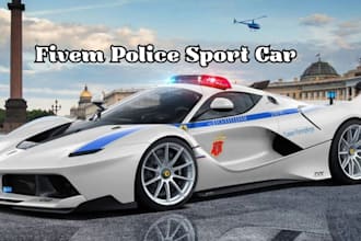 design custom livery of police and custom racing sport for fivem vehicle