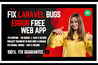 fix any laravel bug, error or issue in your PHP web app professionally