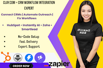connect clay  com with instantly ai hubspot, zapier zoho smartlead workflow