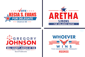 do a modern political campaign, election party, protest logo design