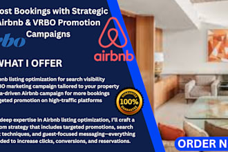 launch airbnb promotion, vrbo marketing campaign, airbnb listing for more sales