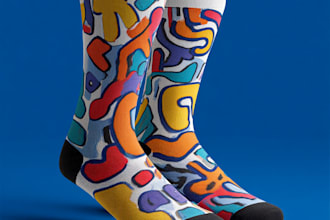 draw a creative socks unique sock design for you