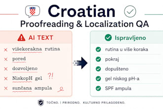 proofread and localize your croatian e commerce or beauty content