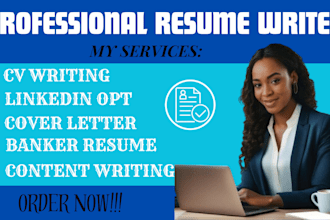 create you an expert resume, cv writing, linkedin opt with banker resume