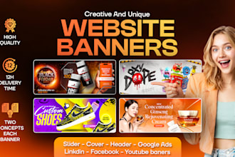 design a creative website banner, slider, and shopify banner